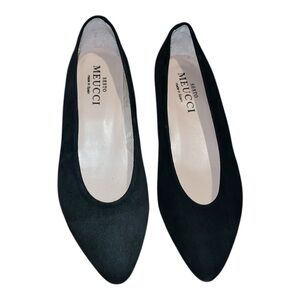 Sesto Meucci made in Spain suede black shoes block heel size 6 euro 37 classic